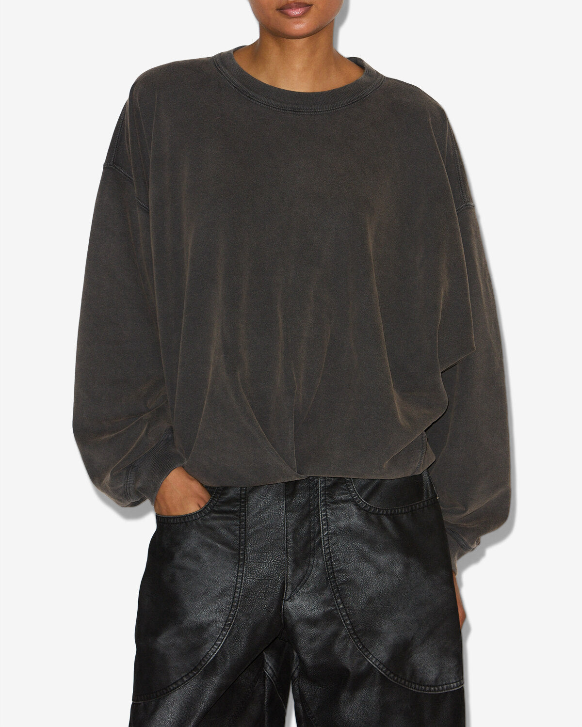 Sweatshirt sauria Woman Noir délavé 5