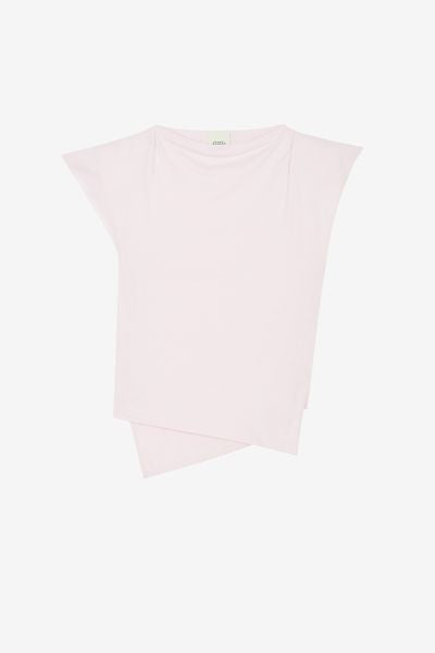 T-shirt asymétrique en coton uni sebani - Rose clair - Woman - 2