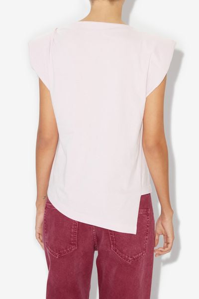 T-shirt asymétrique en coton uni sebani - Rose clair - Woman - 8