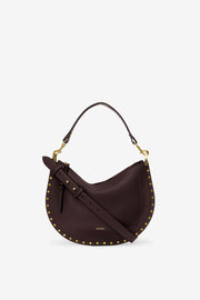 Oskan soft zip leather shoulder bag - Burgundy - Woman