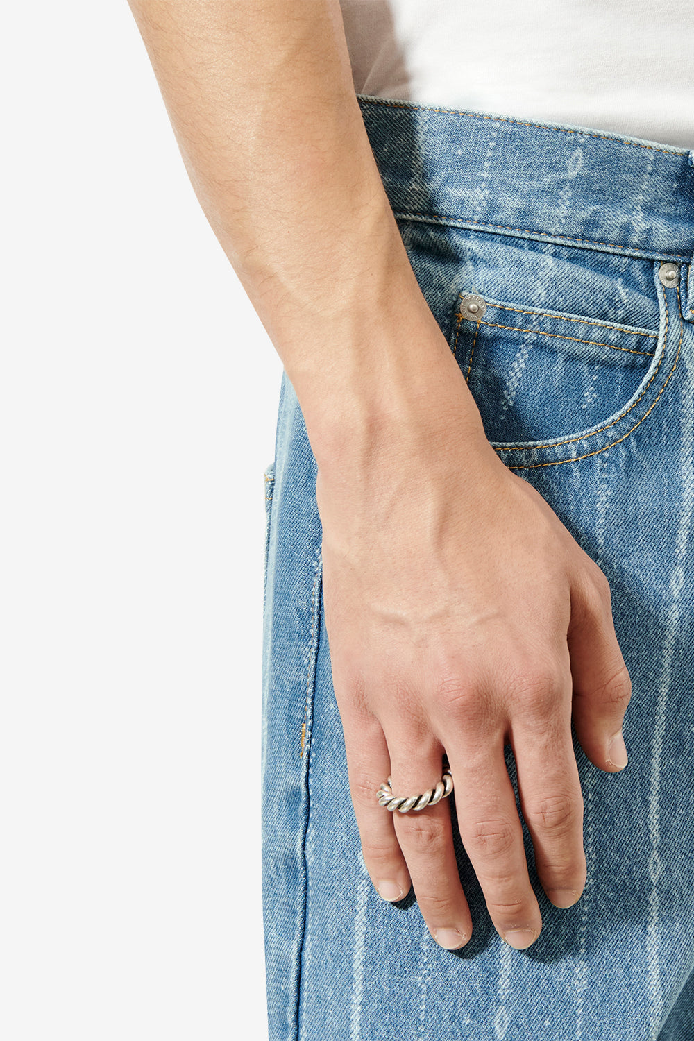 Roy braided brass ring - Silver - Man - 2