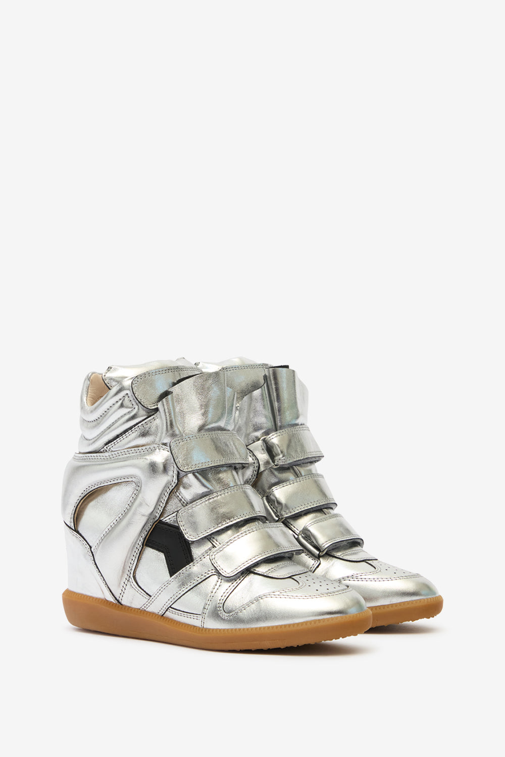 Bekett leather wedge sneakers - Gun metal - Woman - 3