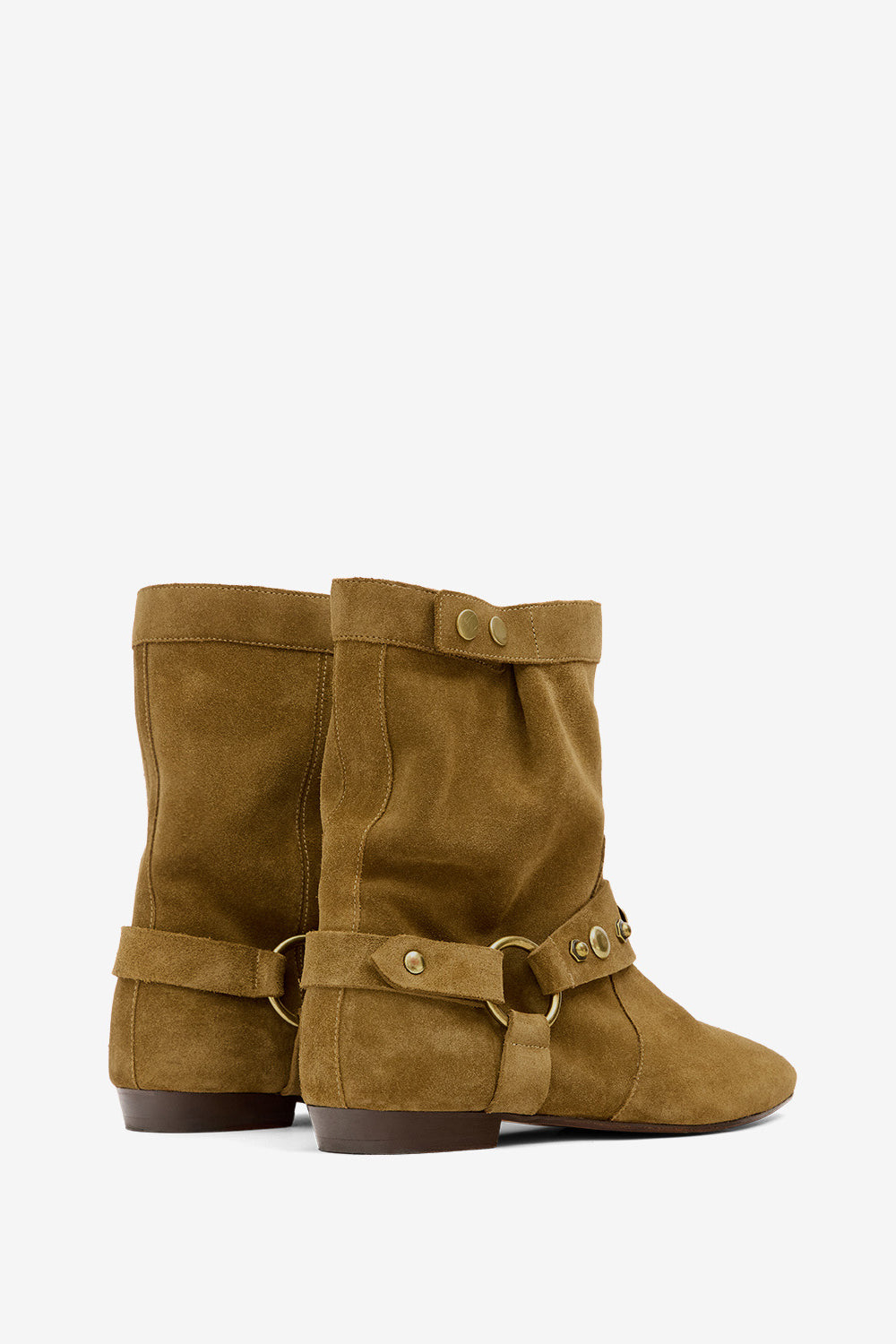 Flache boots stania aus kalbs-veloursleder - Light bronze-gold - Woman - 2