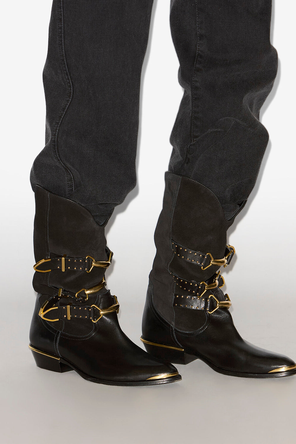 Cowboystiefel mexia aus leder und metall - Schwarz - Woman - 5