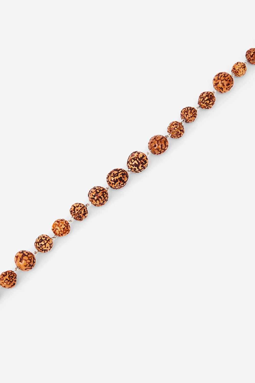 Collier hugh en graines de rudraksha - Naturel et argenté - Man - 2