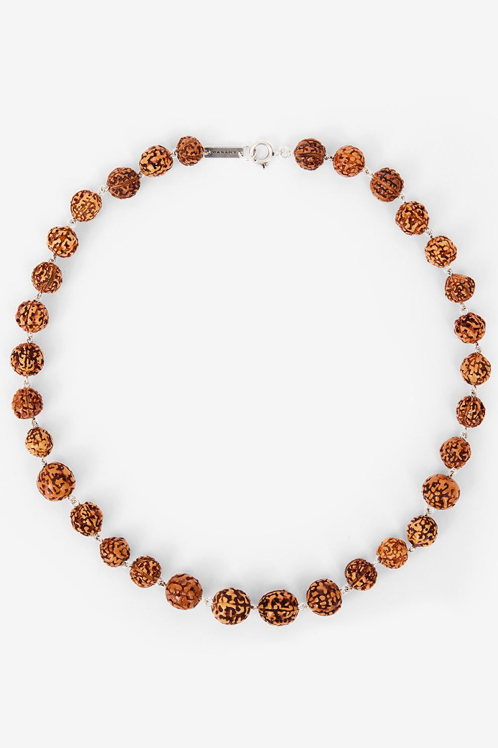 Collier hugh en graines de rudraksha - Naturel et argenté - Man - 1
