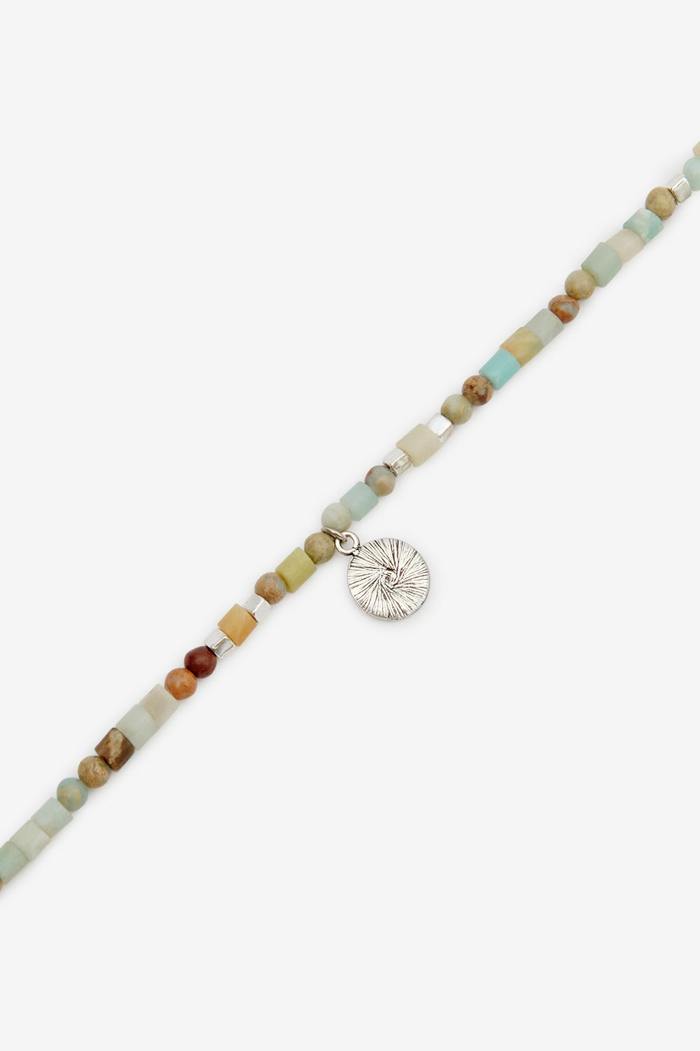 Collier en perle naturelle pierce - Pastel vert-argenté - Man - 3