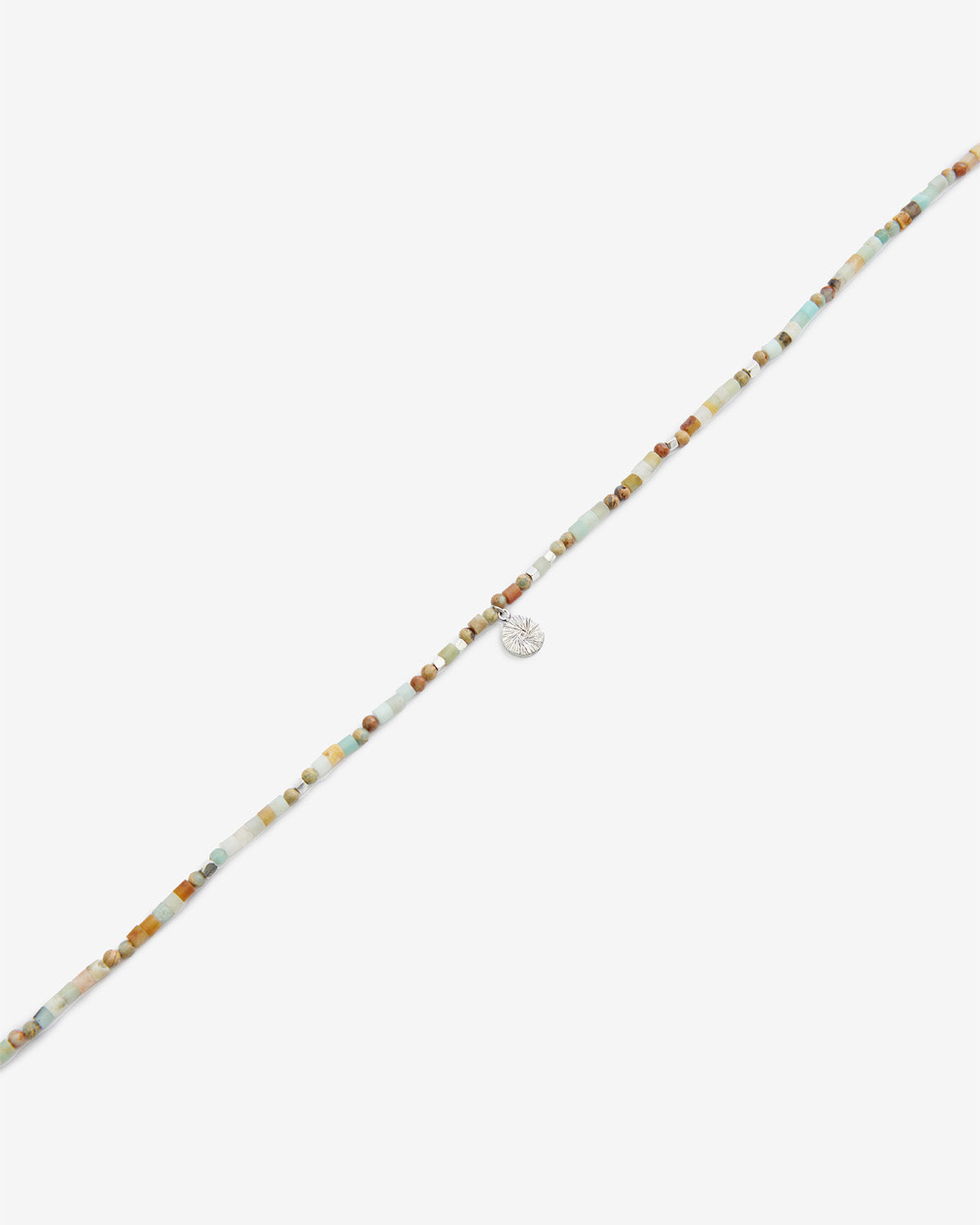 Pierce necklace Man Pastel green-silver 2
