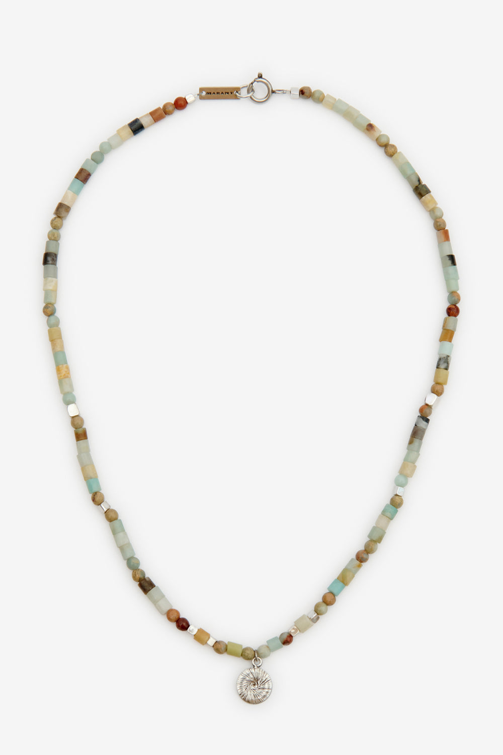 Collier en perle naturelle pierce - Pastel vert-argenté - Man - 1