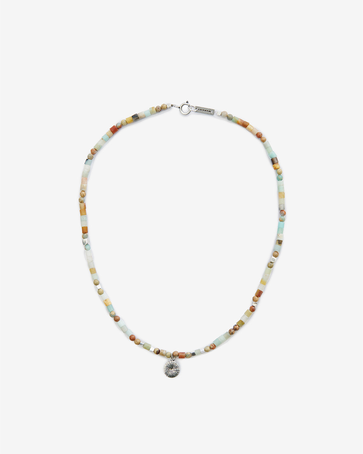 Pierce necklace Man Pastel green-silver 3