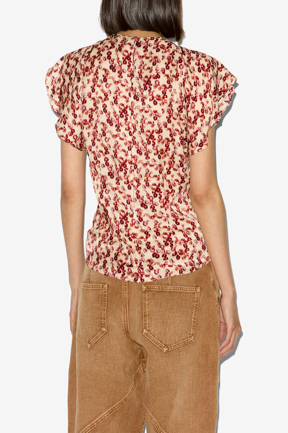 Top fluide lonea en jacquard à motif   - Rouge grenat - Woman - 5