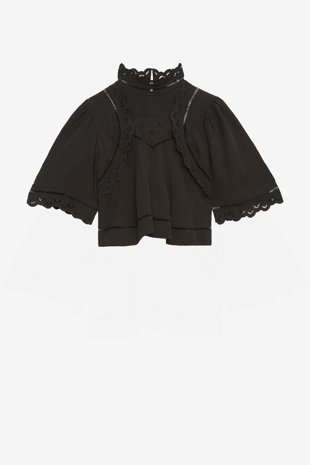 Top frany à broderies anglaises - Noir - Woman - 1