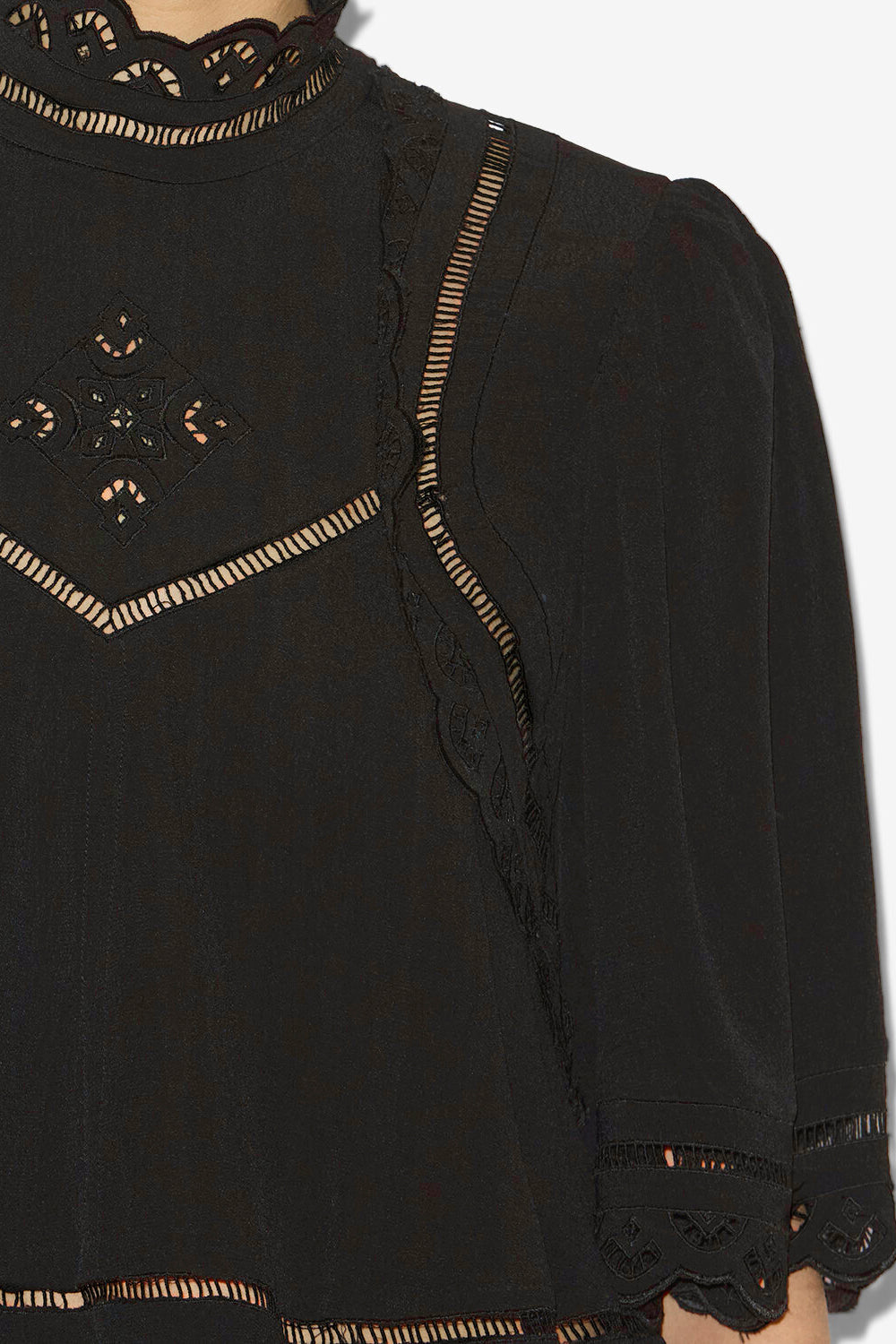 Top frany à broderies anglaises - Noir - Woman - 3