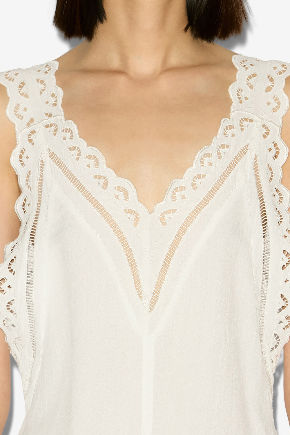 Top fradela à broderies anglaises - Blanc - Woman - 3