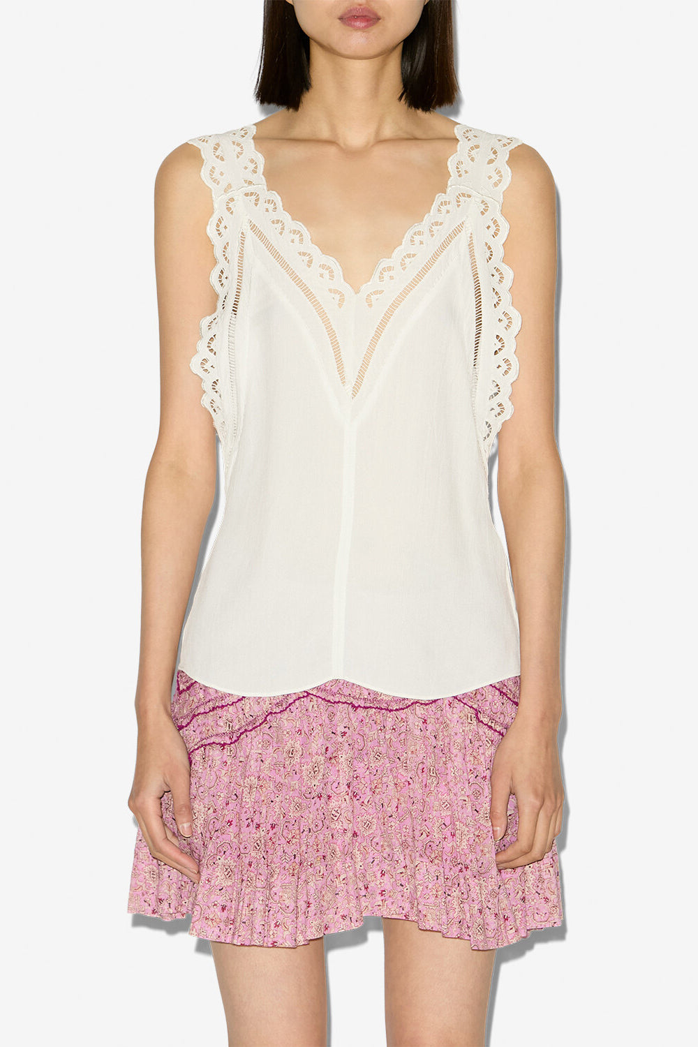 Top fradela à broderies anglaises - Blanc - Woman - 4