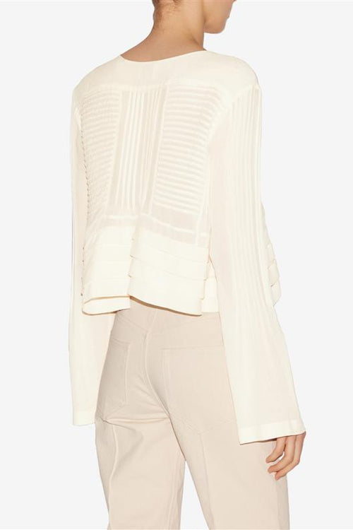 Blouse carolia en crêpe plissé - Écru - Woman - 4