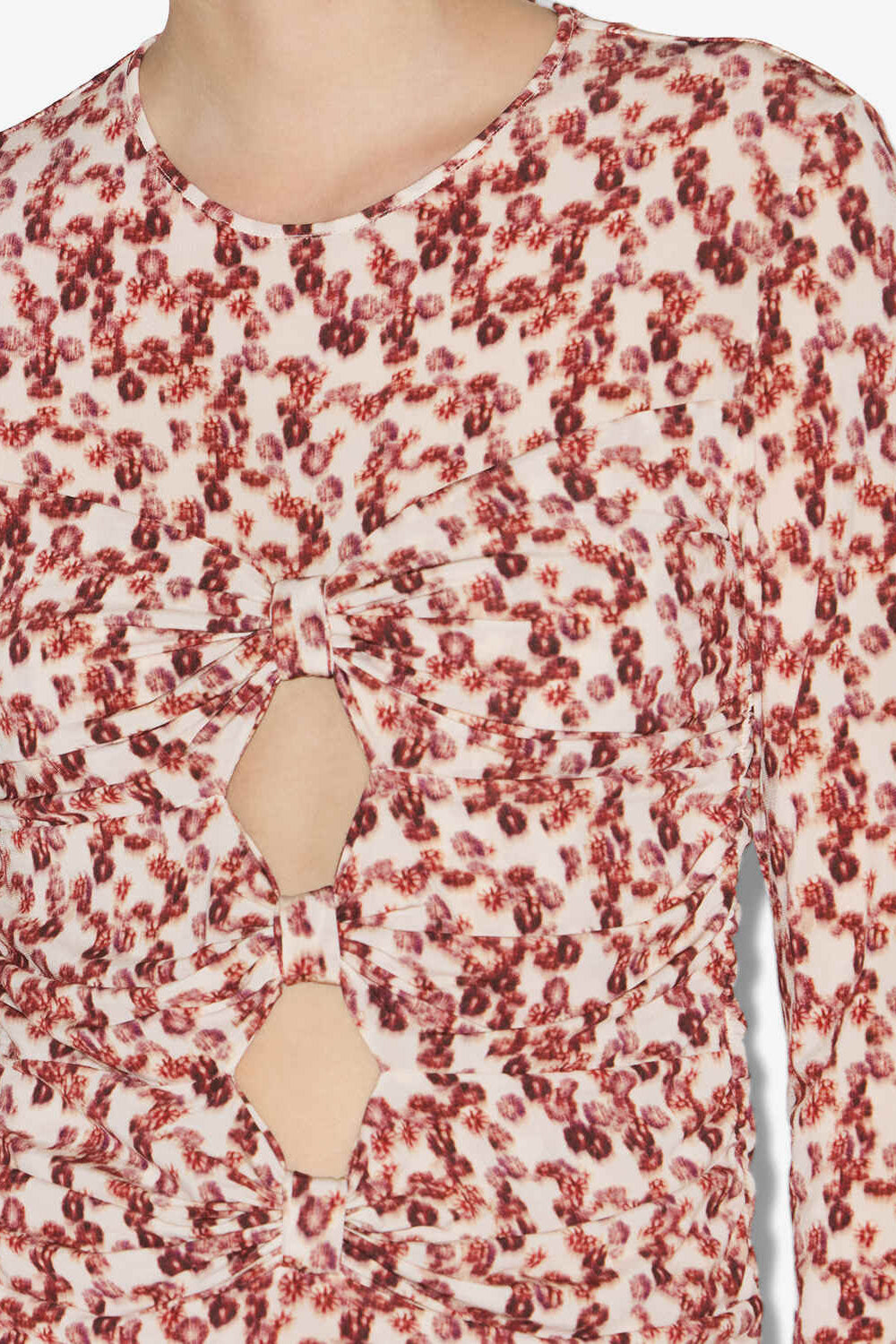 Top gladice en jersey froncé - Rouge grenat - Woman - 3