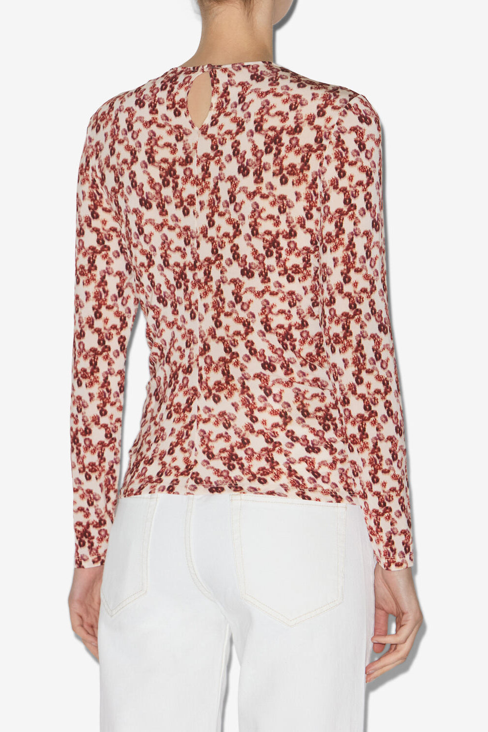 Top gladice en jersey froncé - Rouge grenat - Woman - 5