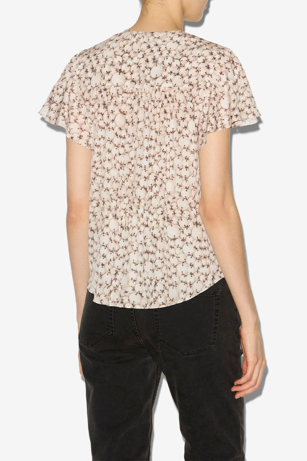 Top synda en soie imprimée - Écru - Woman - 4