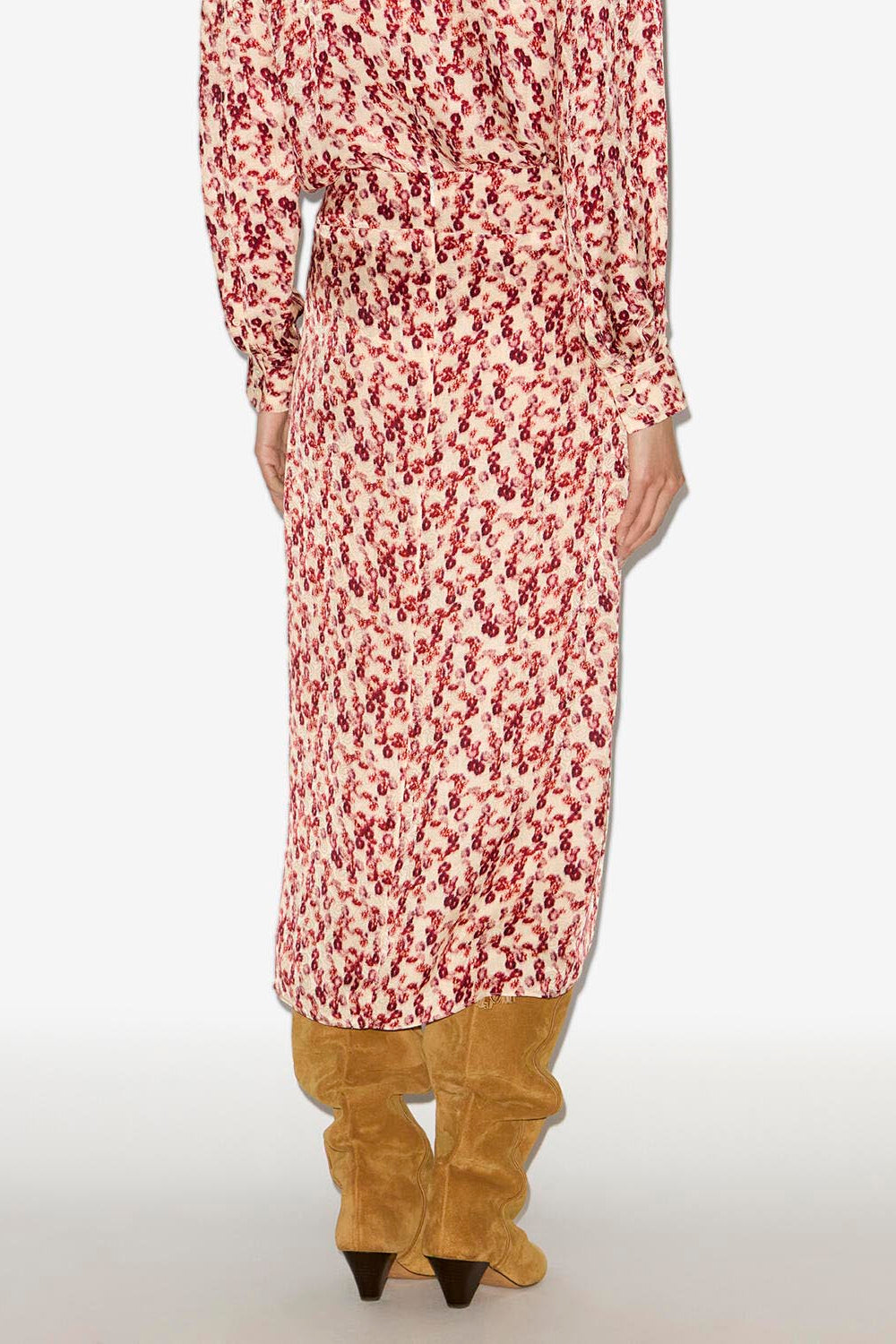 Jupe midi lisanne en jacquard à motif - Rouge grenat - Woman - 4