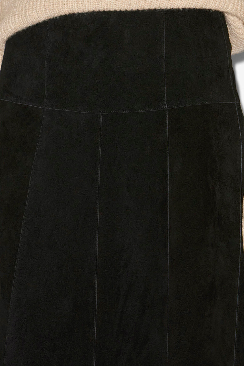 Jupe midi devy en cuir suédé - Noir - Woman - 3