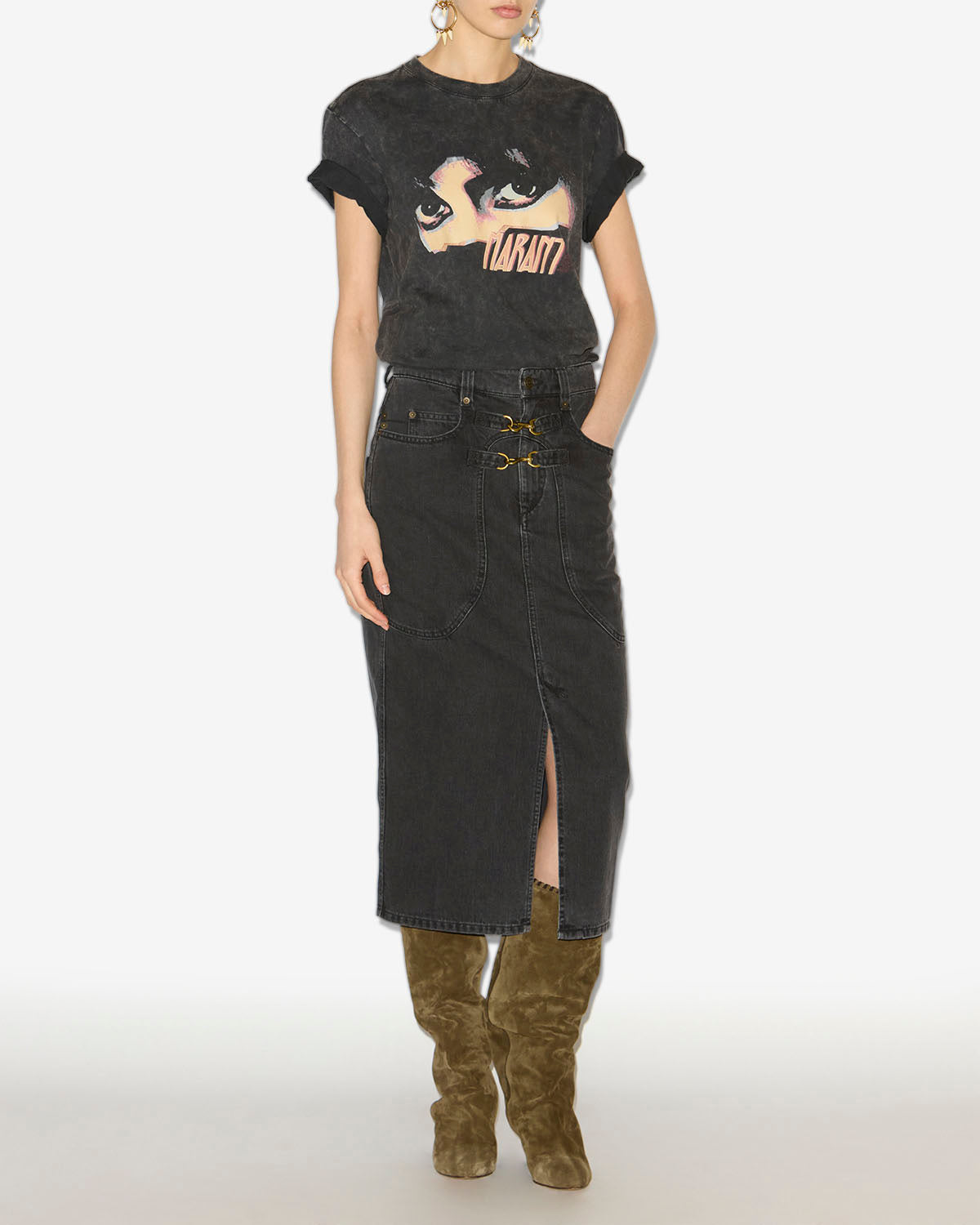 Jupe pavina Woman Noir délavé 4