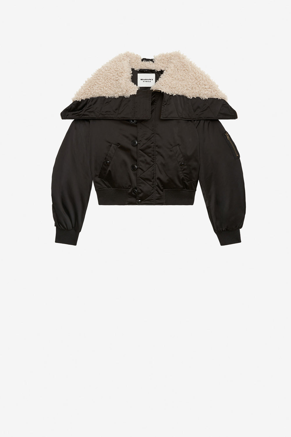 Manteau court elisa en satin matelassé - Noir - Woman - 2