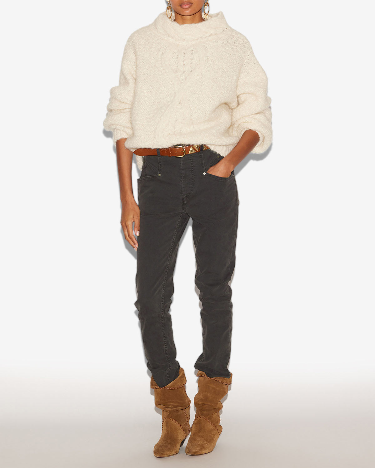 Pantalon niliane Woman Noir délavé 4