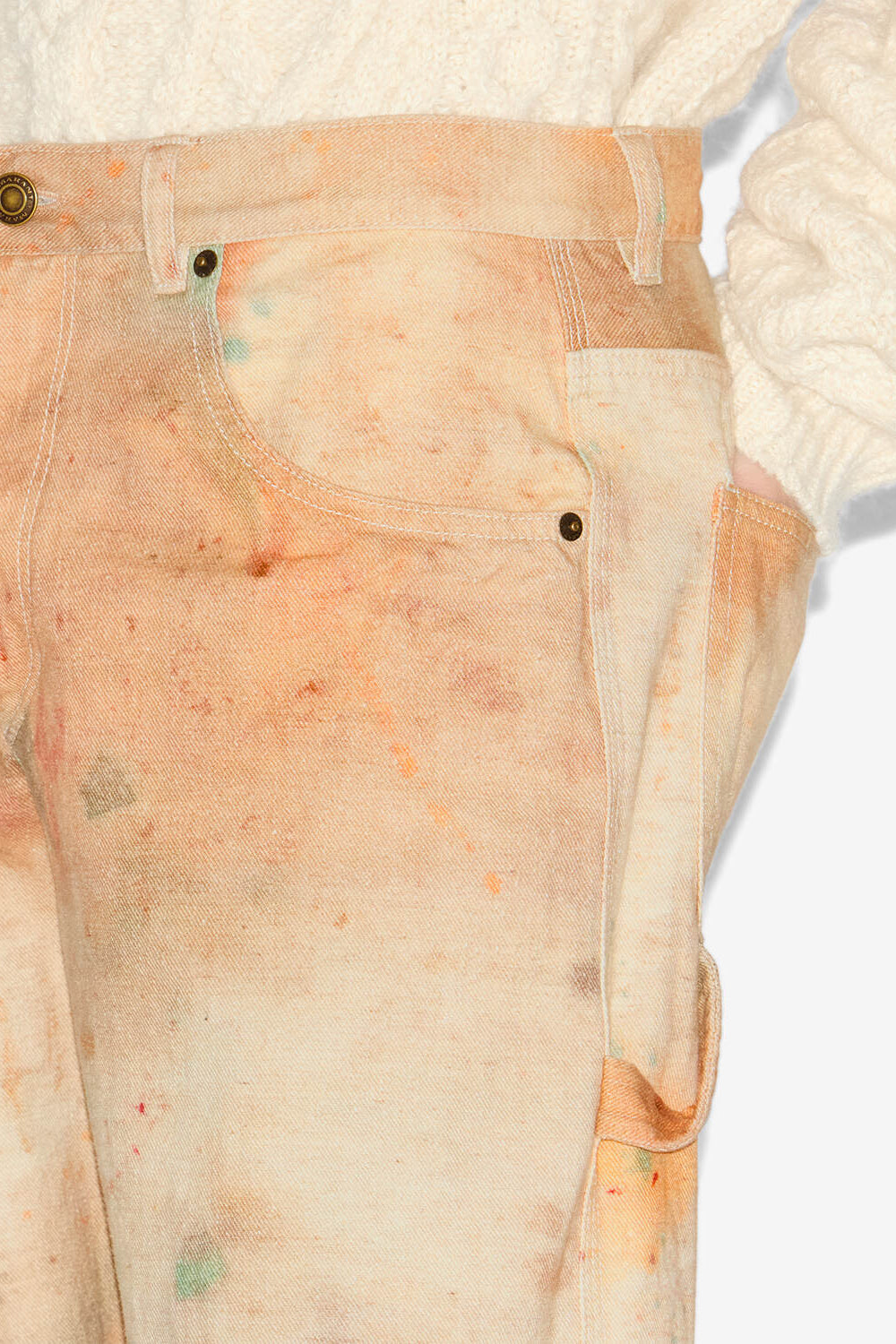 Pantalon pablo en denim peint - Beige - Man - 3