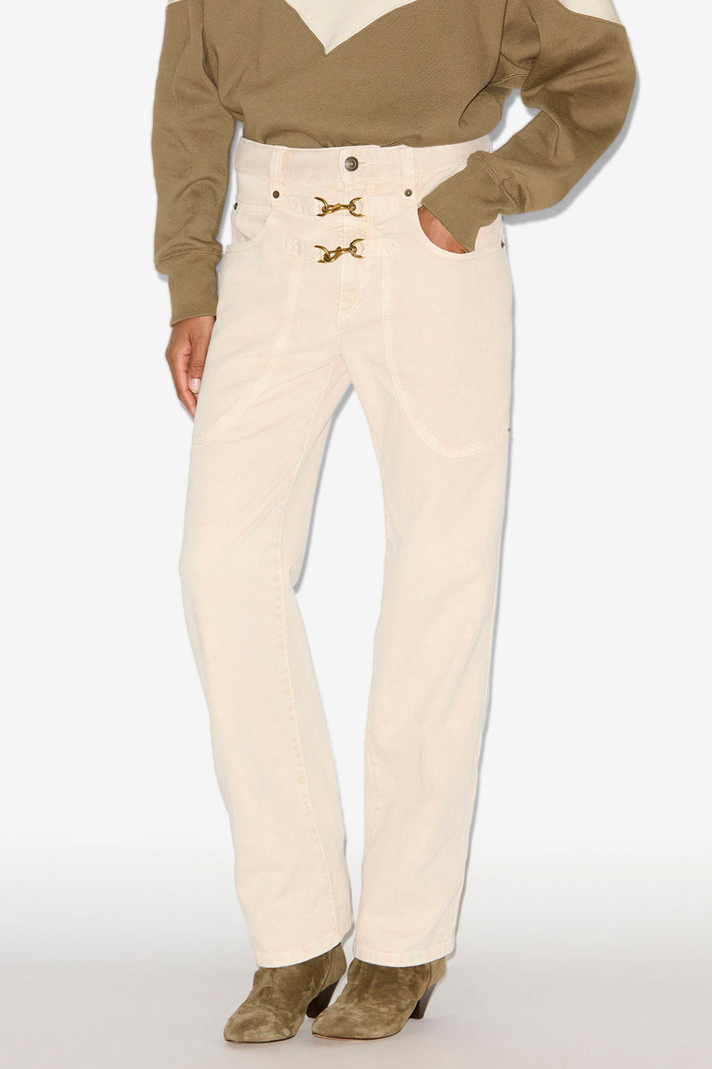 Brinley high-rise denim pants - Ecru - Woman - 4
