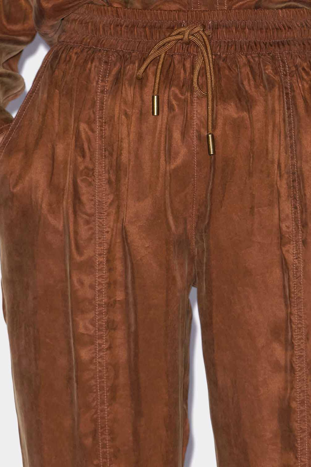 Zaylee flowing satin pants - Tabacco - Woman - 3