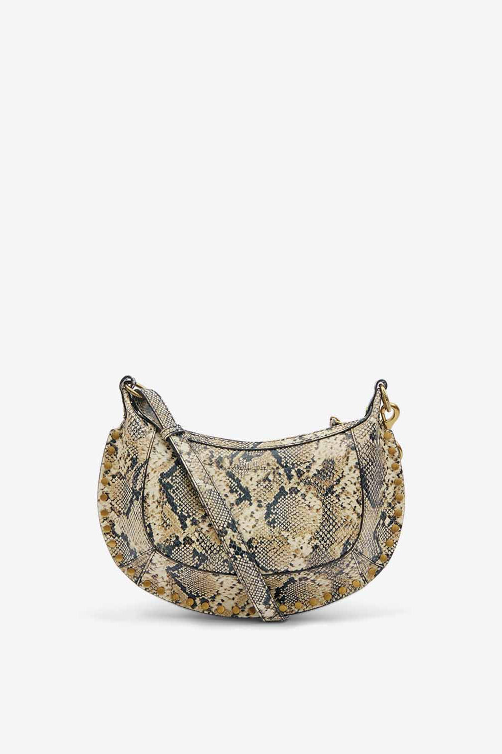 Oskan moon printed leather shoulder bag - Beige - Woman - 3
