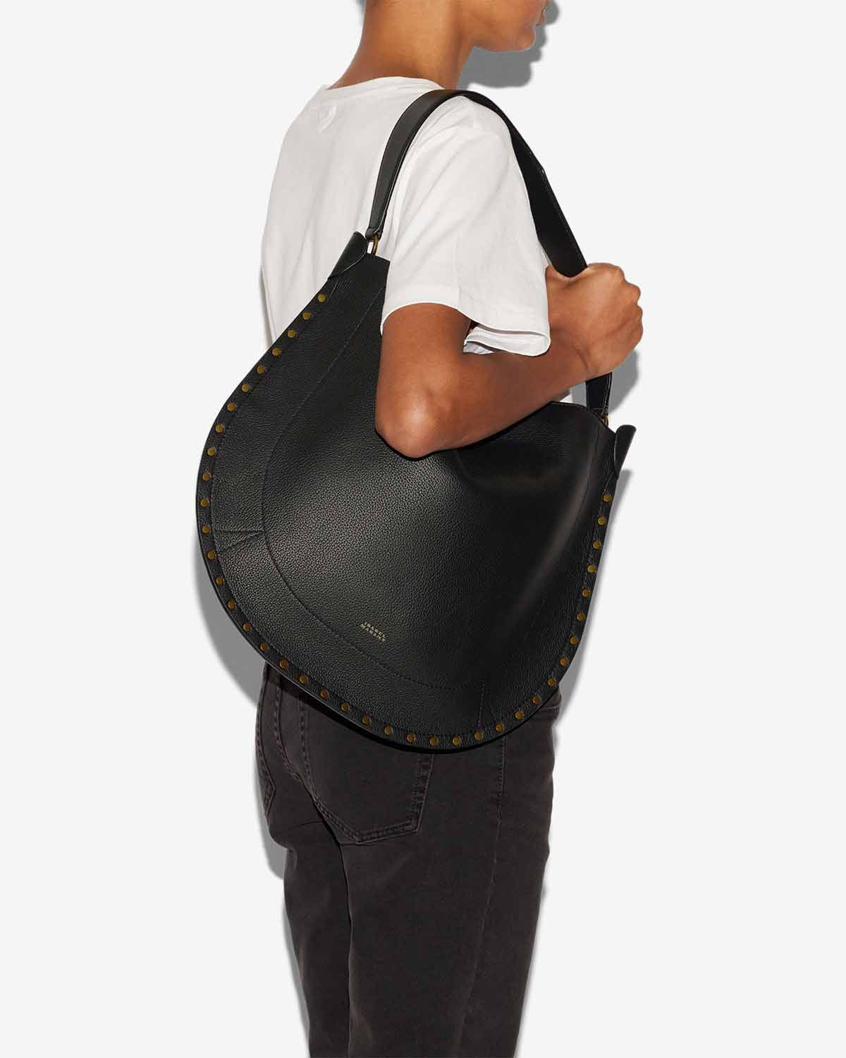 Borsa oskan hobo soft in pelle di vitello martellata Woman Nero 3