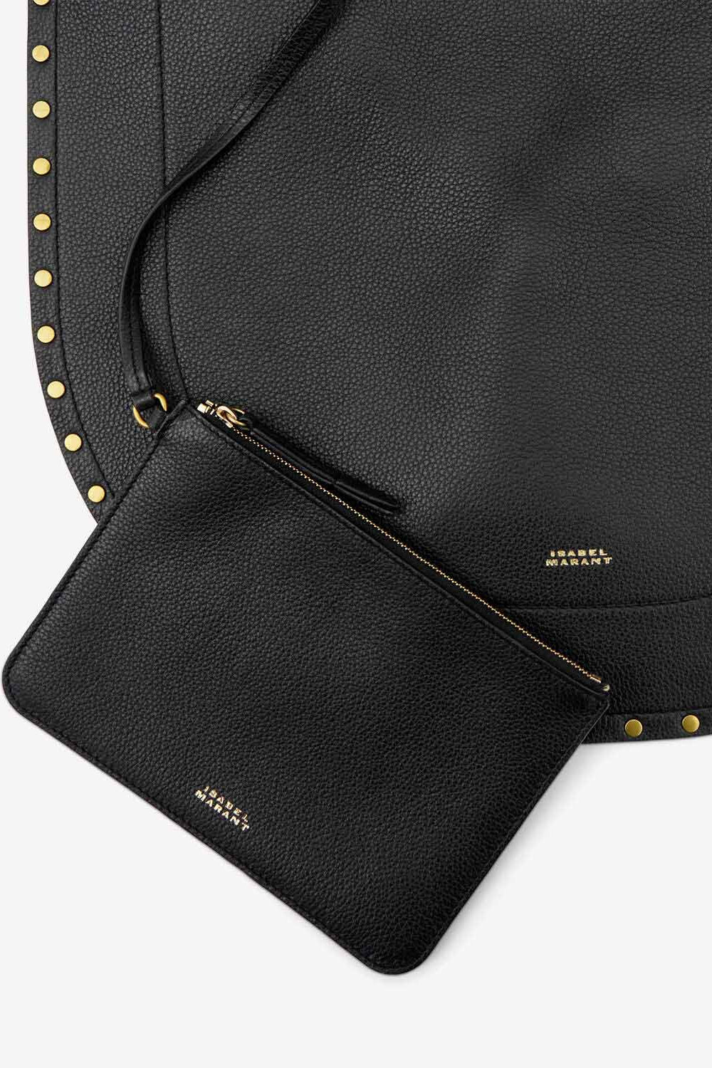 Oskan hobo soft grained calfskin leather bag - Black - Woman - 4