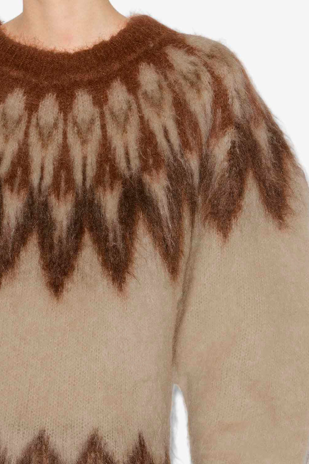 Pull natania en mohair à motif fair isle - Orange - Woman - 3