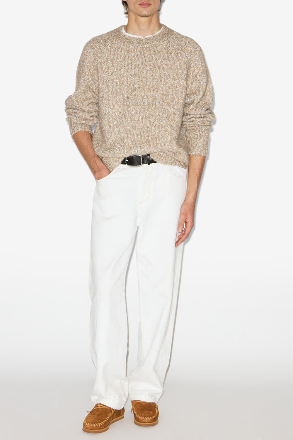 Pull hanori en maille chinée - Taupe - Man - 2