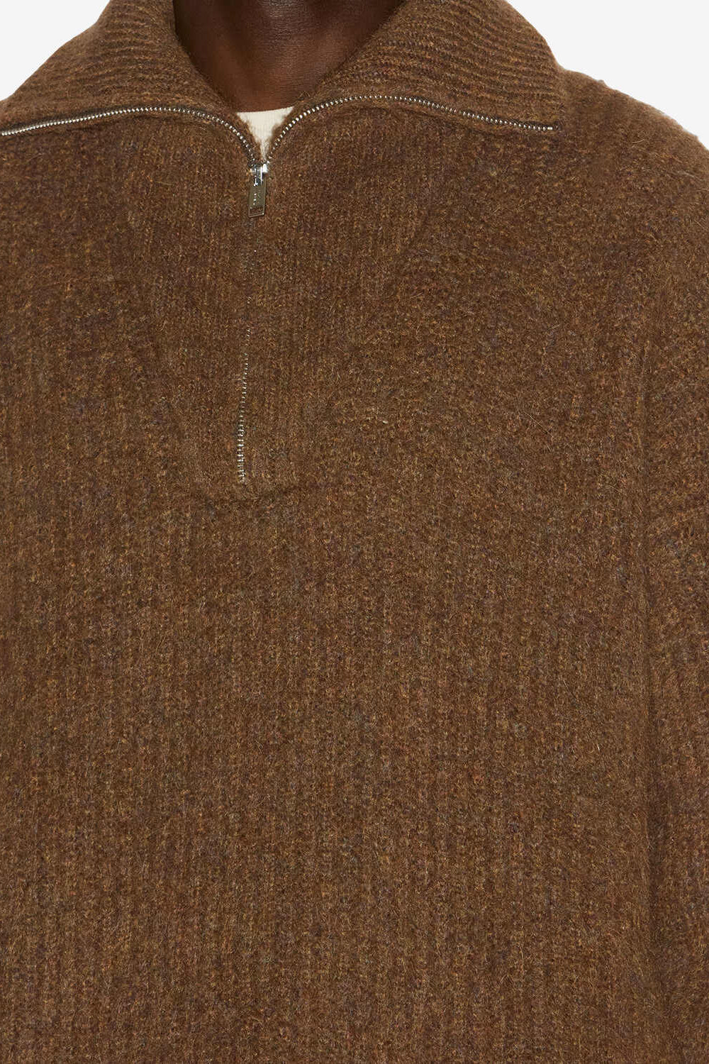 Pull à col camionneur dinan en maille - Marron - Man - 3