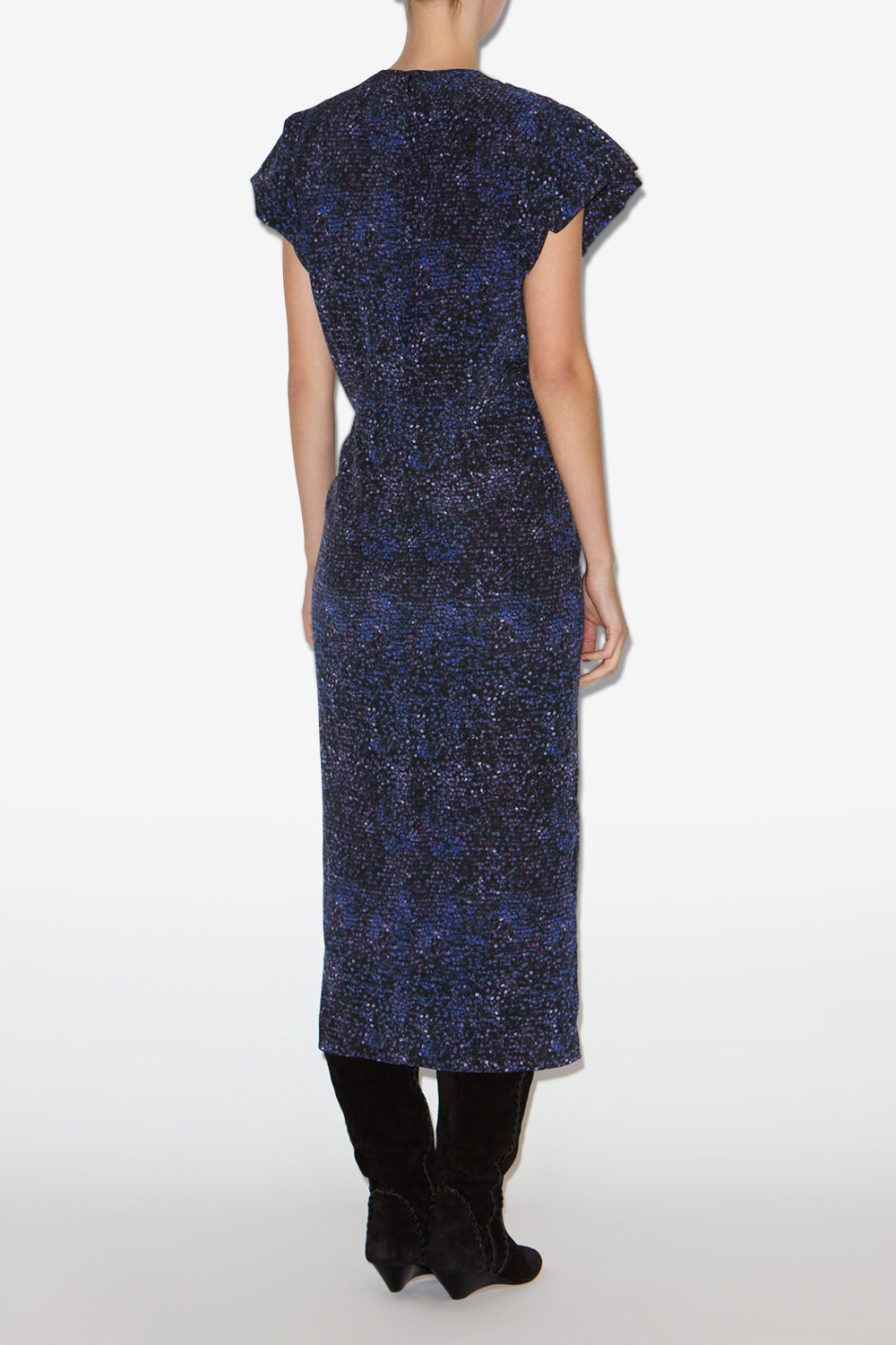 Robe midi terena en soie imprimée - Nuit - Woman - 4