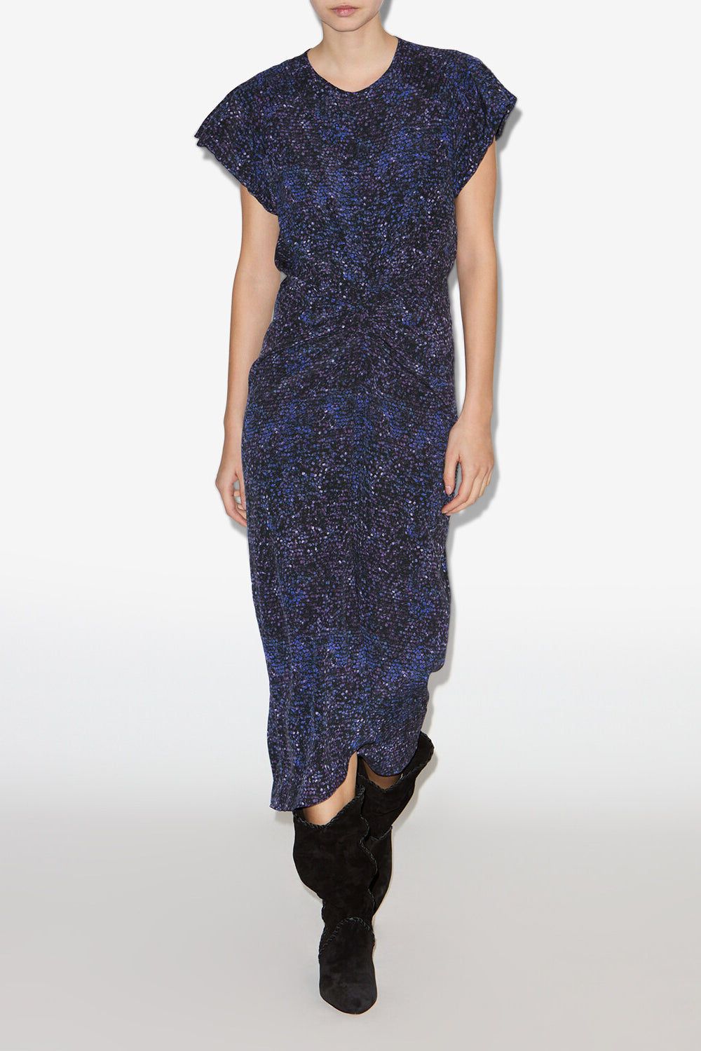 Robe midi terena en soie imprimée - Nuit - Woman - 2