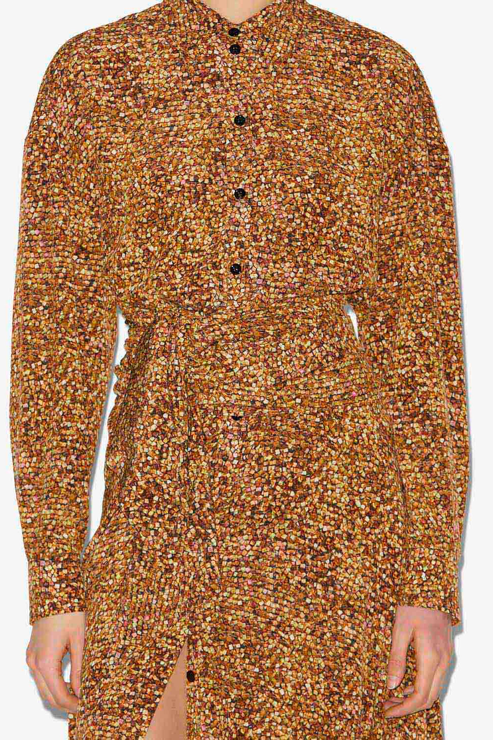 Robe chemise longue samantha en crêpe - Ocre - Woman - 3