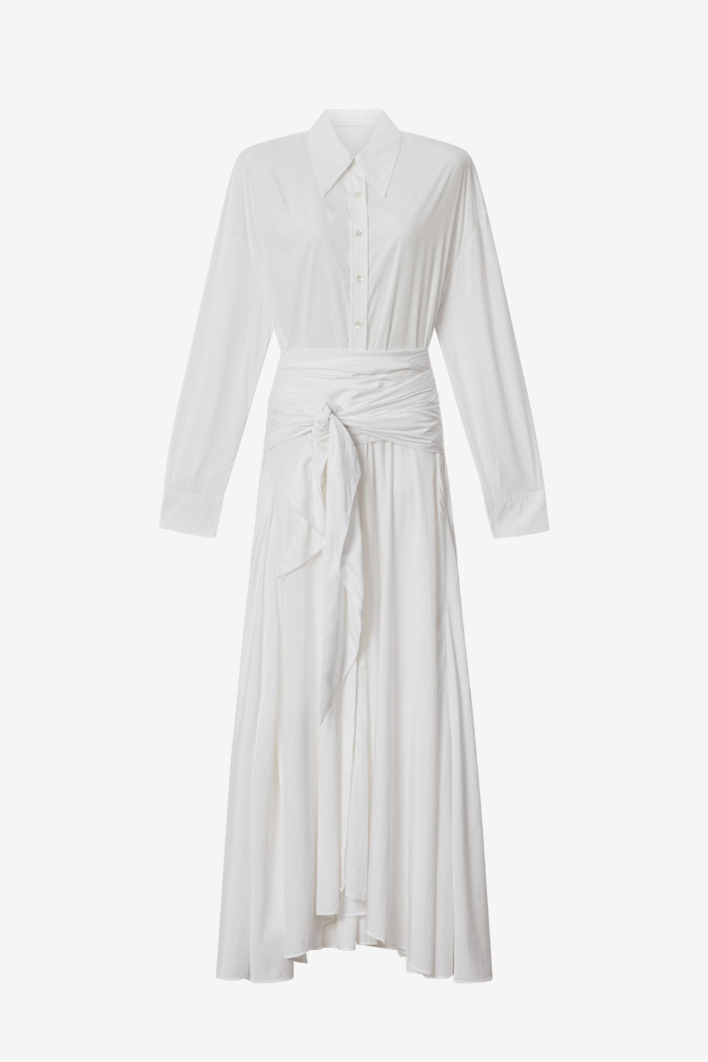 Robe chemise longue samantha en crêpe - Blanc - Woman - 1