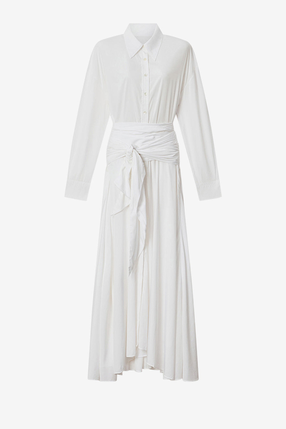 Robe chemise longue samantha en crêpe - Blanc - Woman - 1