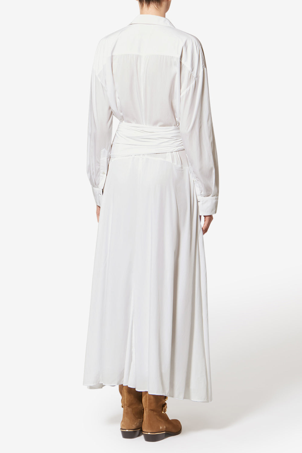 Robe chemise longue samantha en crêpe - Blanc - Woman - 4