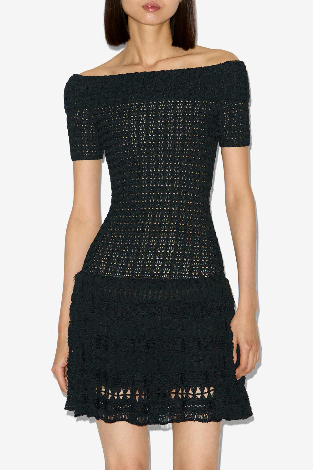 Robe courte charlotte en crochet - Noir - Woman - 4
