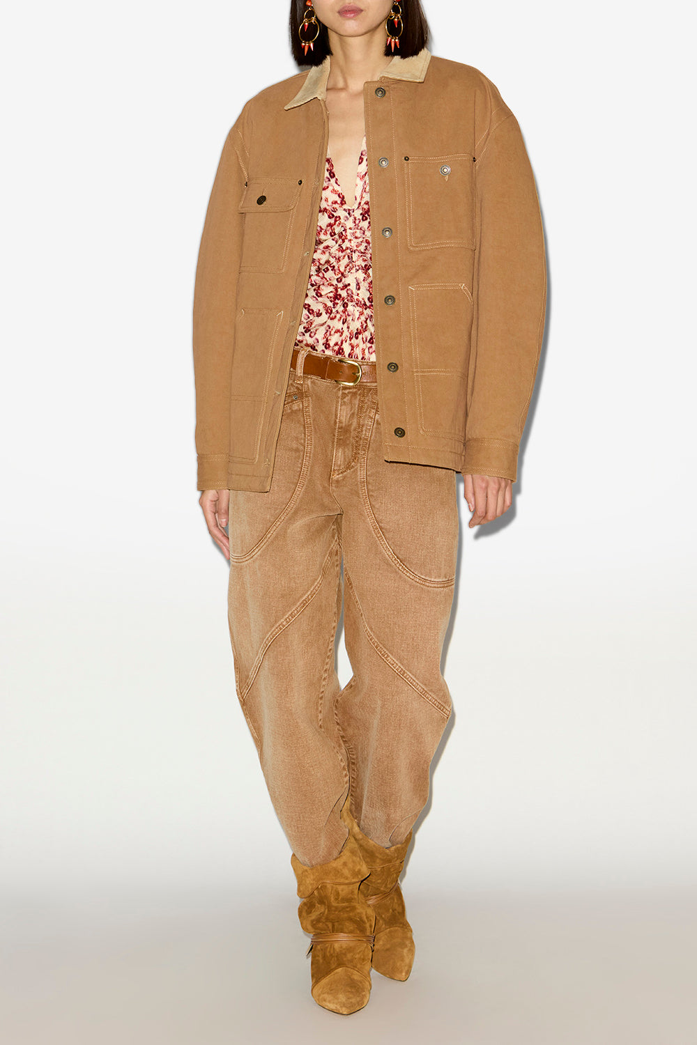 Veste workwear ninon en coton - Cognac - Woman - 2