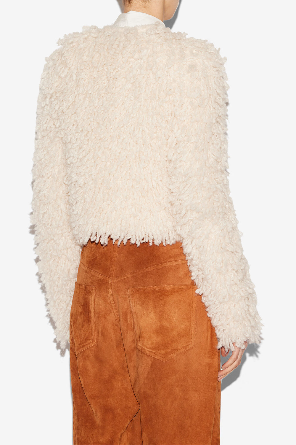 Veste fedra en laine effet fourrure - Écru - Woman - 5