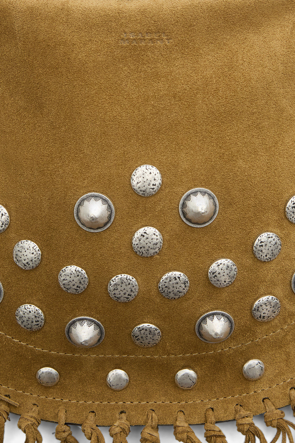 Oskan soft zip studded and fringed leather bag - Taupe - Woman - 4