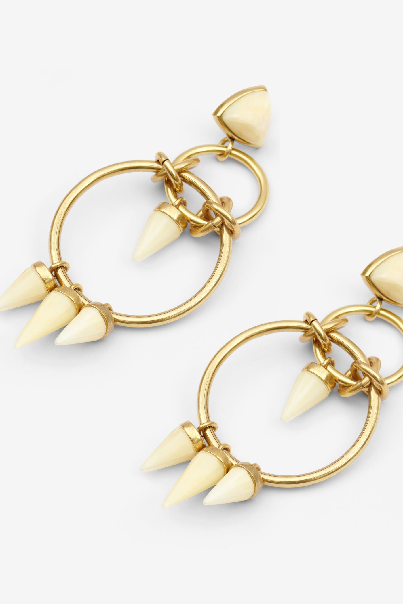 Be with you pendant earrings - Ecru-light brass - Woman - 3