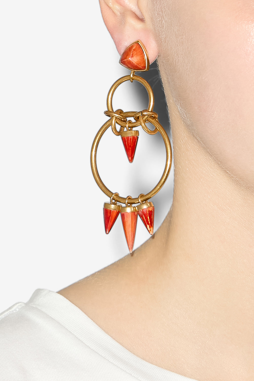 Be with you pendant earrings - Henna-light brass - Woman - 2