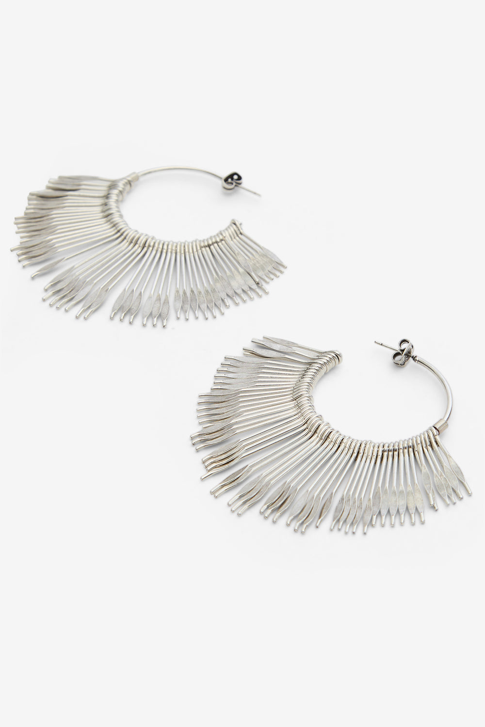 Aria hoop earrings in silver-finish brass - Silver - Woman - 3